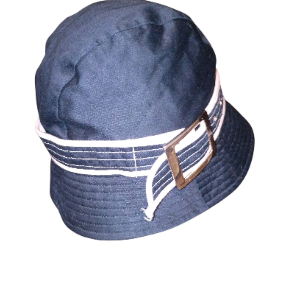 Banana Republic Dark Blue Bucket Hat with Light Pink Buckle Accent Size S/M